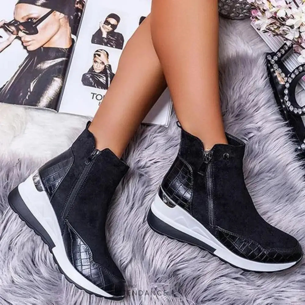 Baskets Zippées à Empiècement | France-Tendance