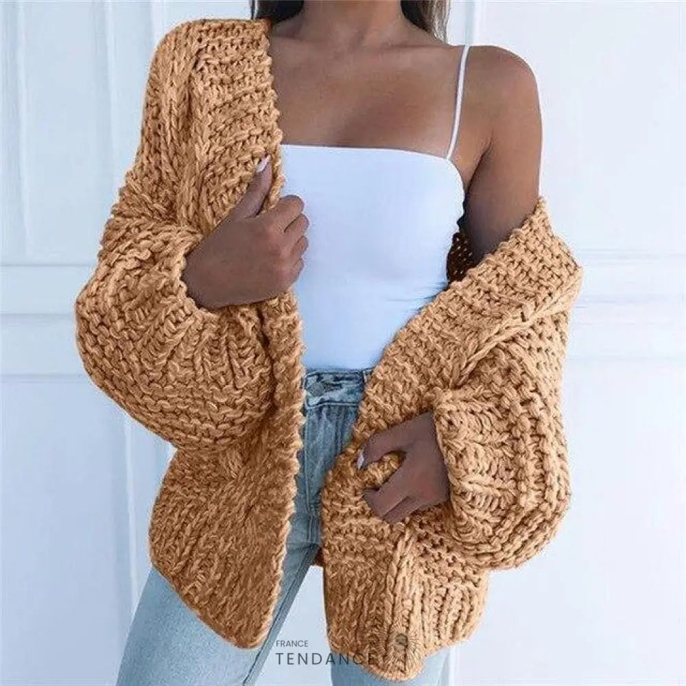 Cardigan Uni Tricoté | France-Tendance