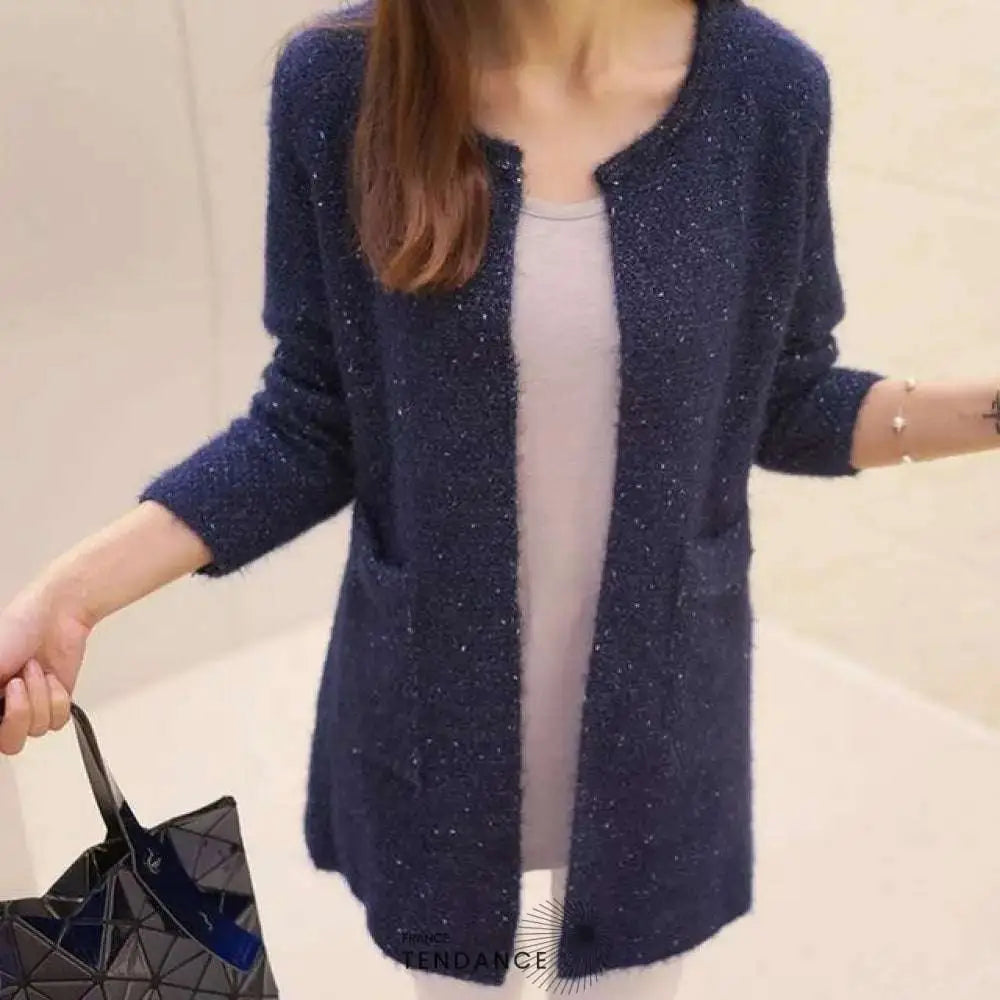 Long Cardigan à Encolure Dégagée | France-Tendance