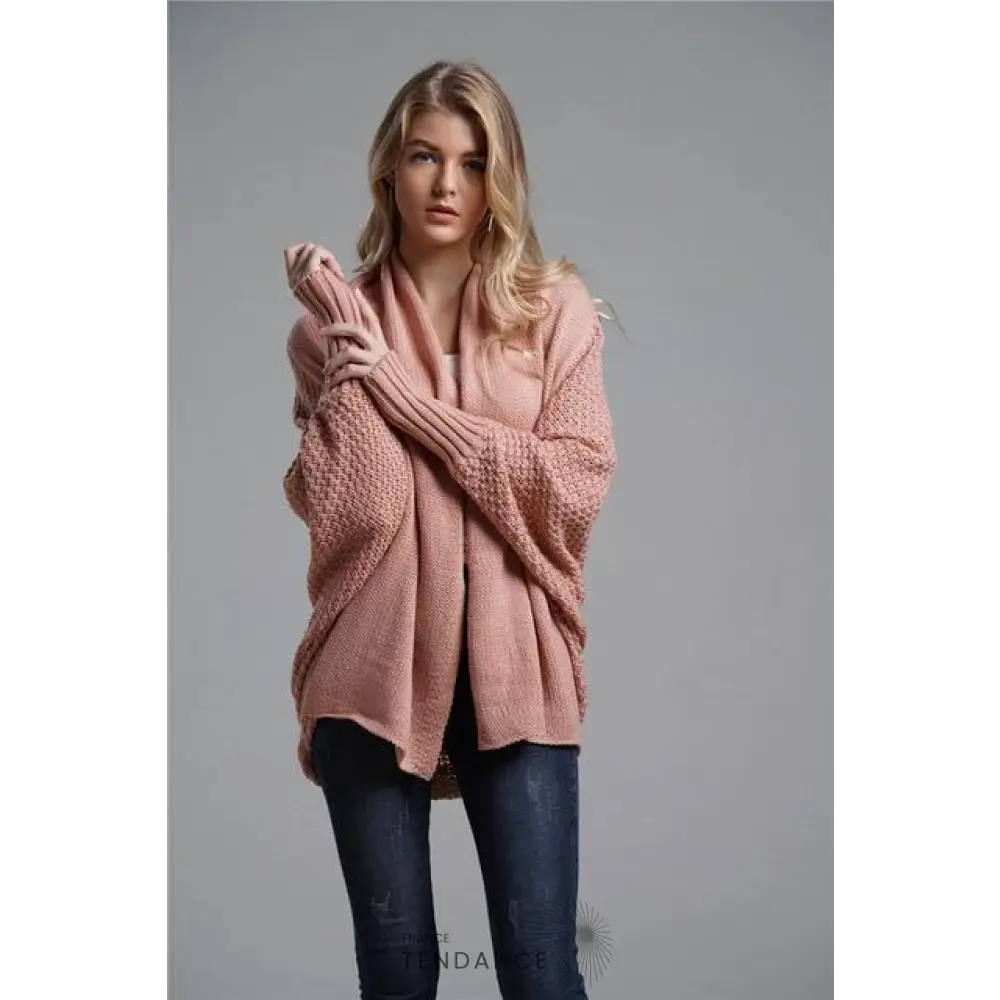 Cardigan Uni à Manches Chauve-souris | France-Tendance