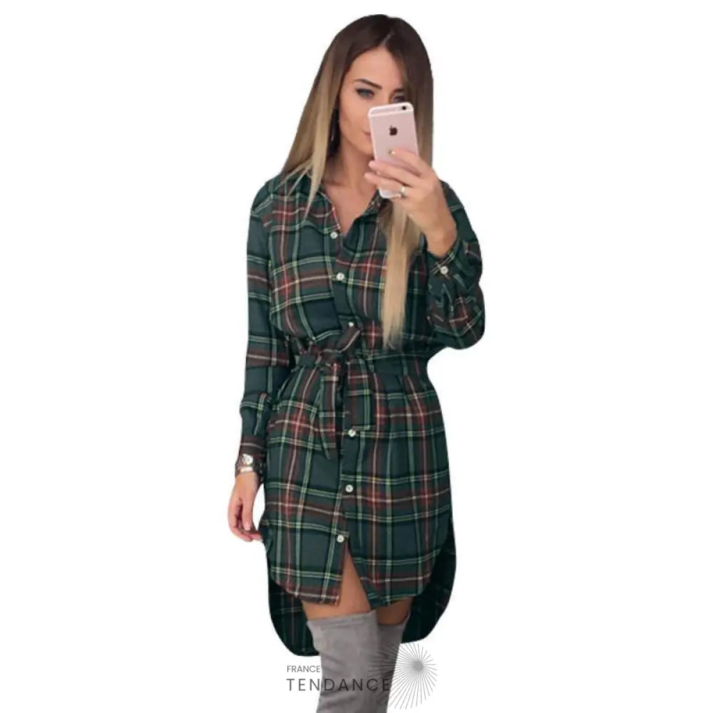Chemise Longue à Carreaux | France-Tendance
