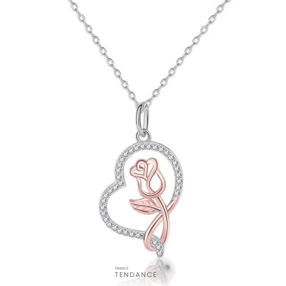 Collier Avec Une Rose En Pendentif | France-Tendance