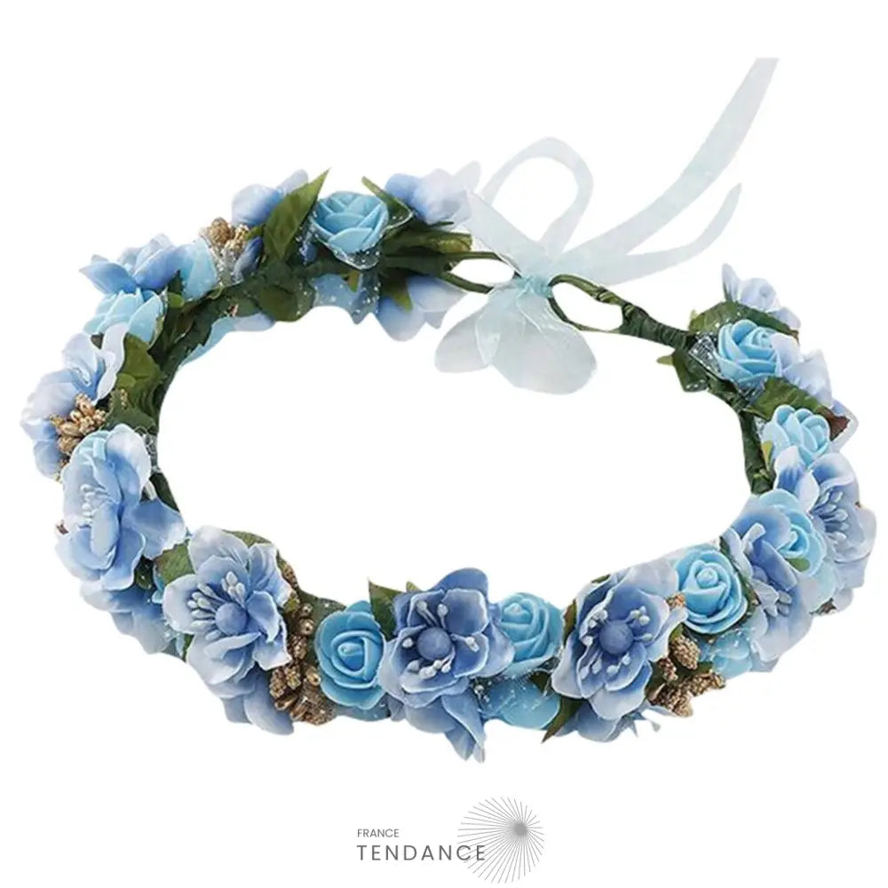 Couronne De Fleurs Bleue | France-Tendance