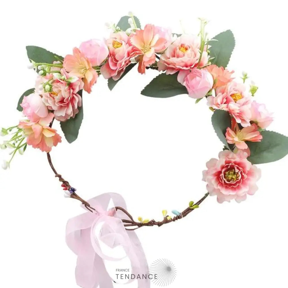 Couronne De Fleurs Rose Pale | France-Tendance