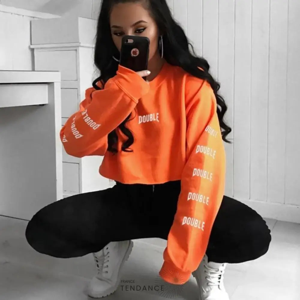 Hoodie Crop Double | France-Tendance