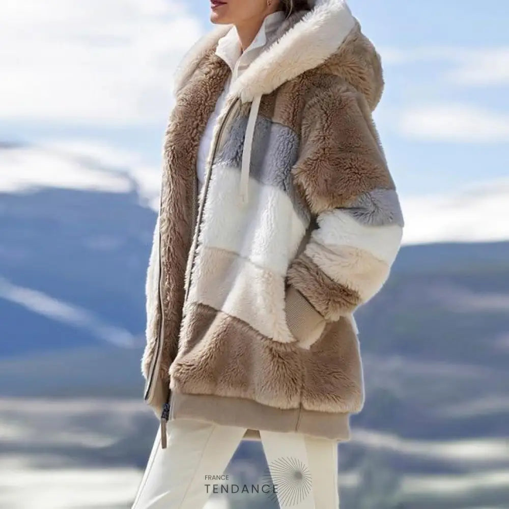 Manteau Multicolore à Capuche | France-Tendance