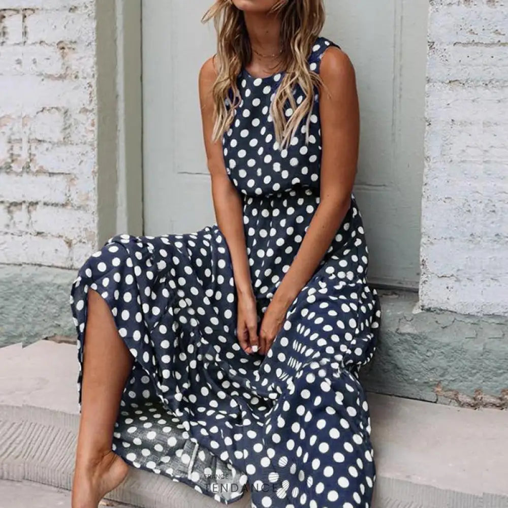 Maxi Robe à Pois | France-Tendance