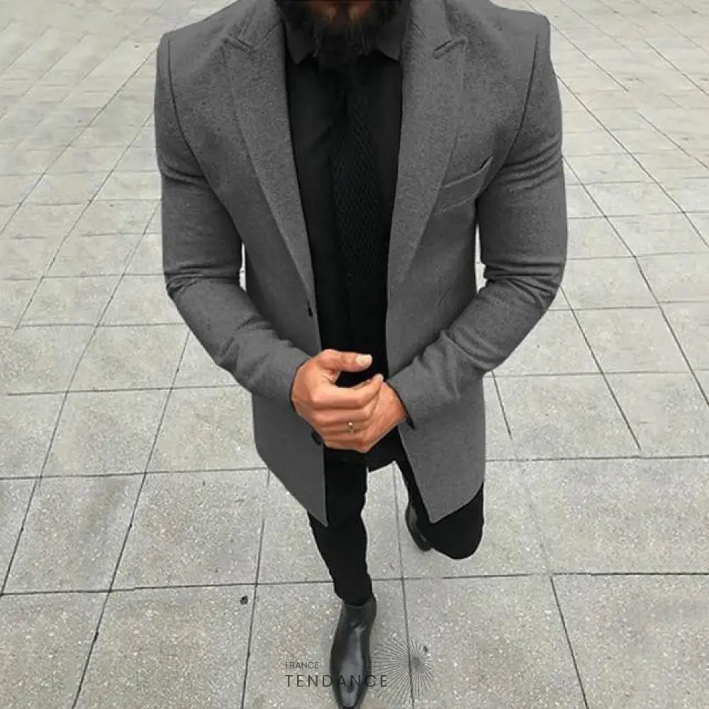 Manteau Uni à Revers | France-Tendance