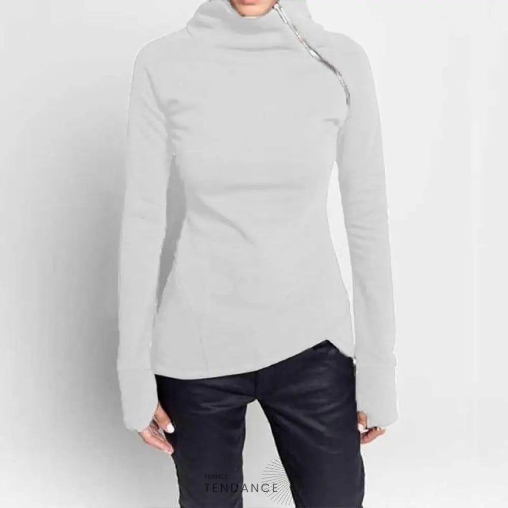 Pull Zippé à Col Montant | France-Tendance