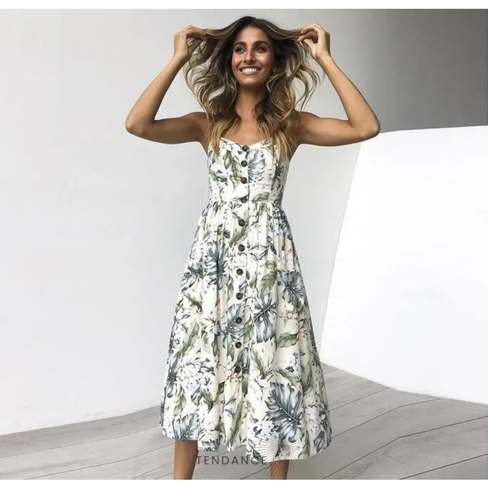 Robe Bohème Midi Imprimée | France-Tendance