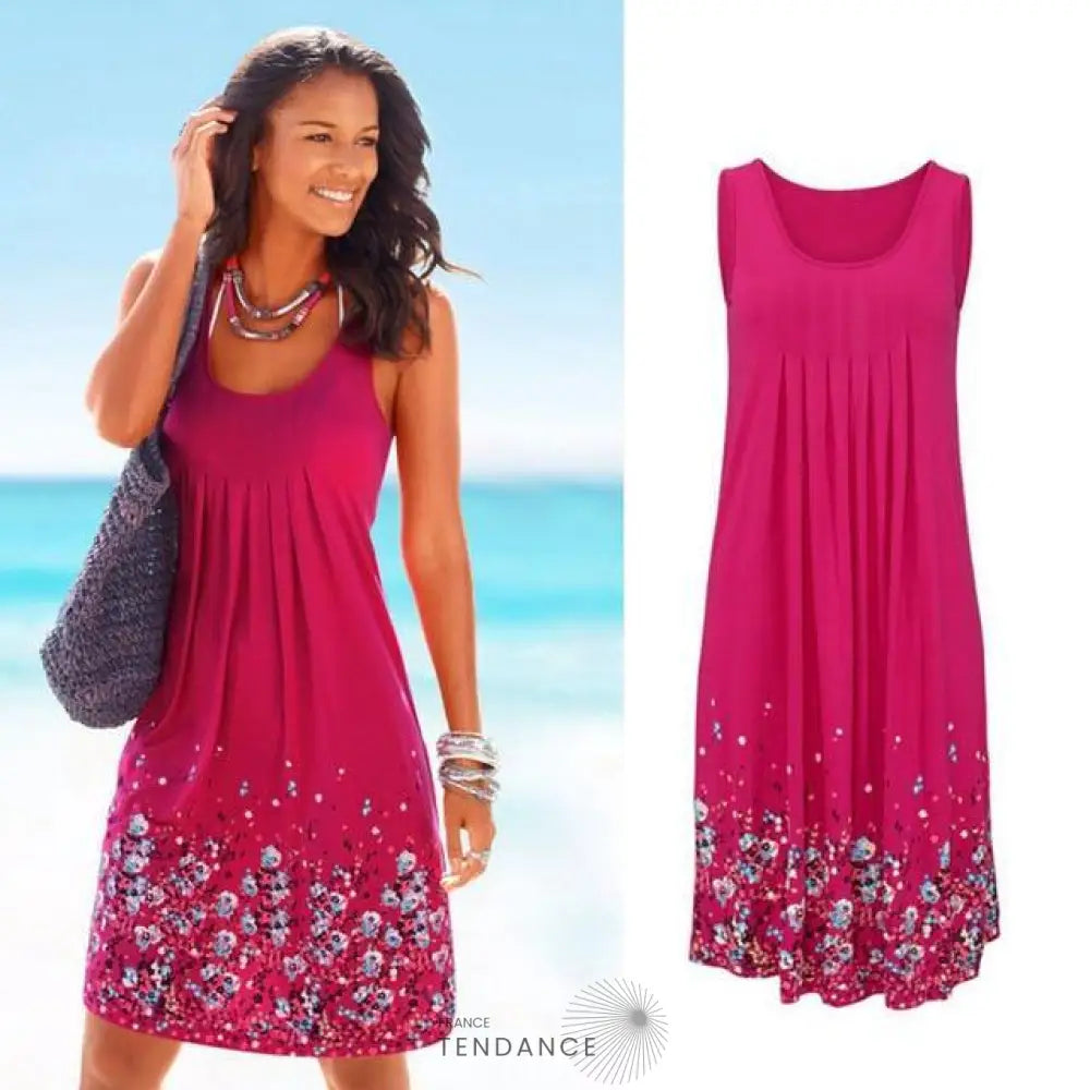 Robe Florale Sans Manches | France-Tendance