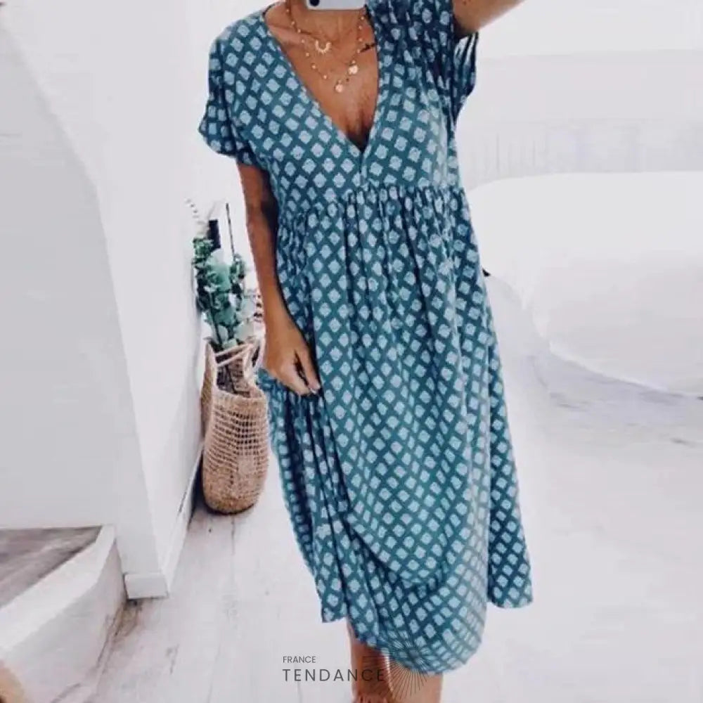 Robe Imprimée Col v | France-Tendance