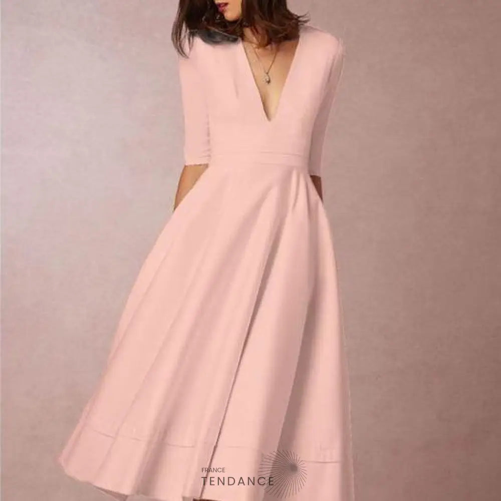 Robe Rose Style Vintage | France-Tendance