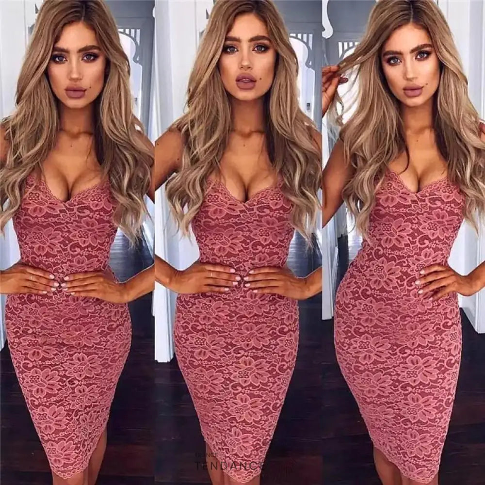 Robe De Soirée Moulante En Dentelle | France-Tendance