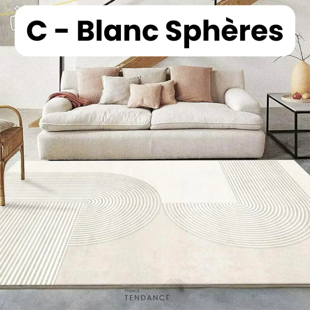 Tapis Magique Intachable | Incroyable Mais Vrai! C - Blanc Sphères / Paillasson (0.4X0.6M) Salon