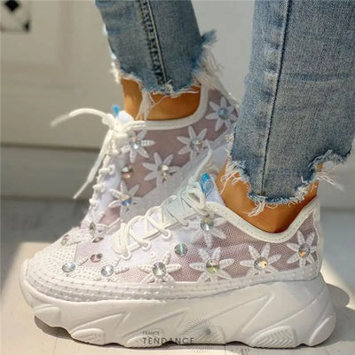 Baskets Toile & Diamants | France-Tendance