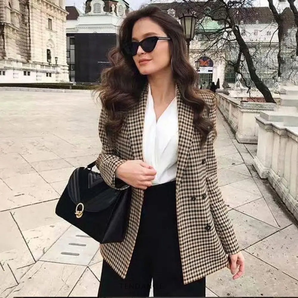 Veste Blazer Tendance à Carreaux | France-Tendance