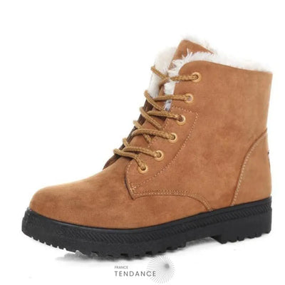 Bottines Unies à Fourrure | France-Tendance