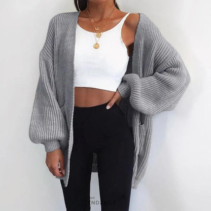 Cardigan Côtelé à Manches Chauve-souris | France-Tendance