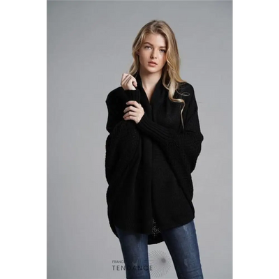 Cardigan Uni à Manches Chauve-souris | France-Tendance