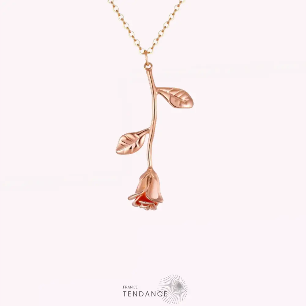Collier Rose éternelle Fleur Dorée | France-Tendance