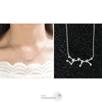 Collier Constellation Du Zodiaque En Argent |