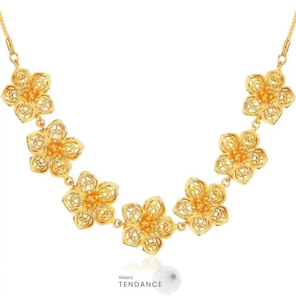 Collier Avec Rose En Or | France-Tendance