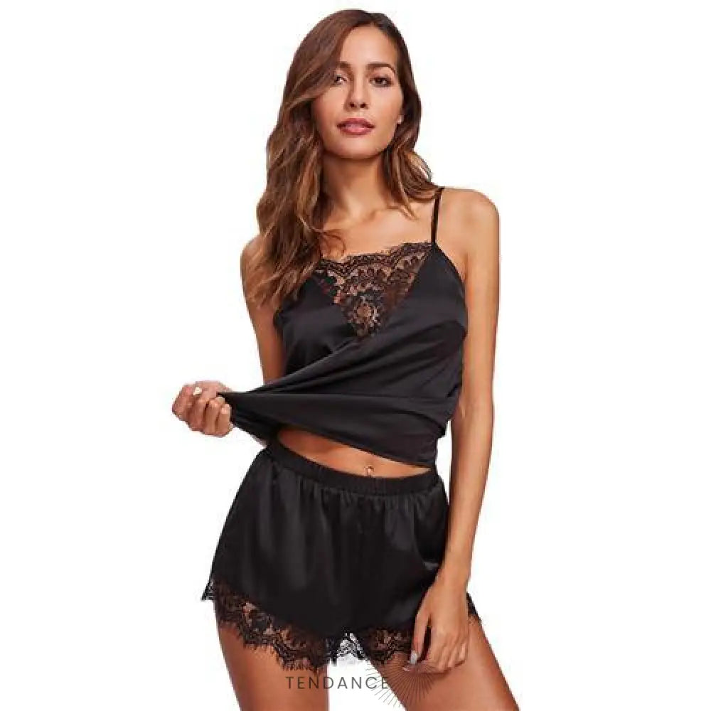 Ensemble Dentelle Satin Chic | France-Tendance