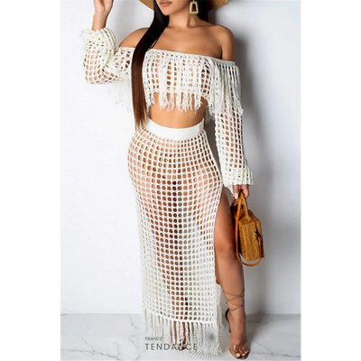 Ensemble Deux Pièces Troué à Franges | France-Tendance