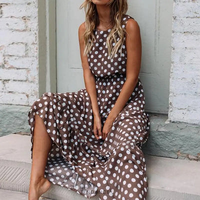 Maxi Robe à Pois | France-Tendance