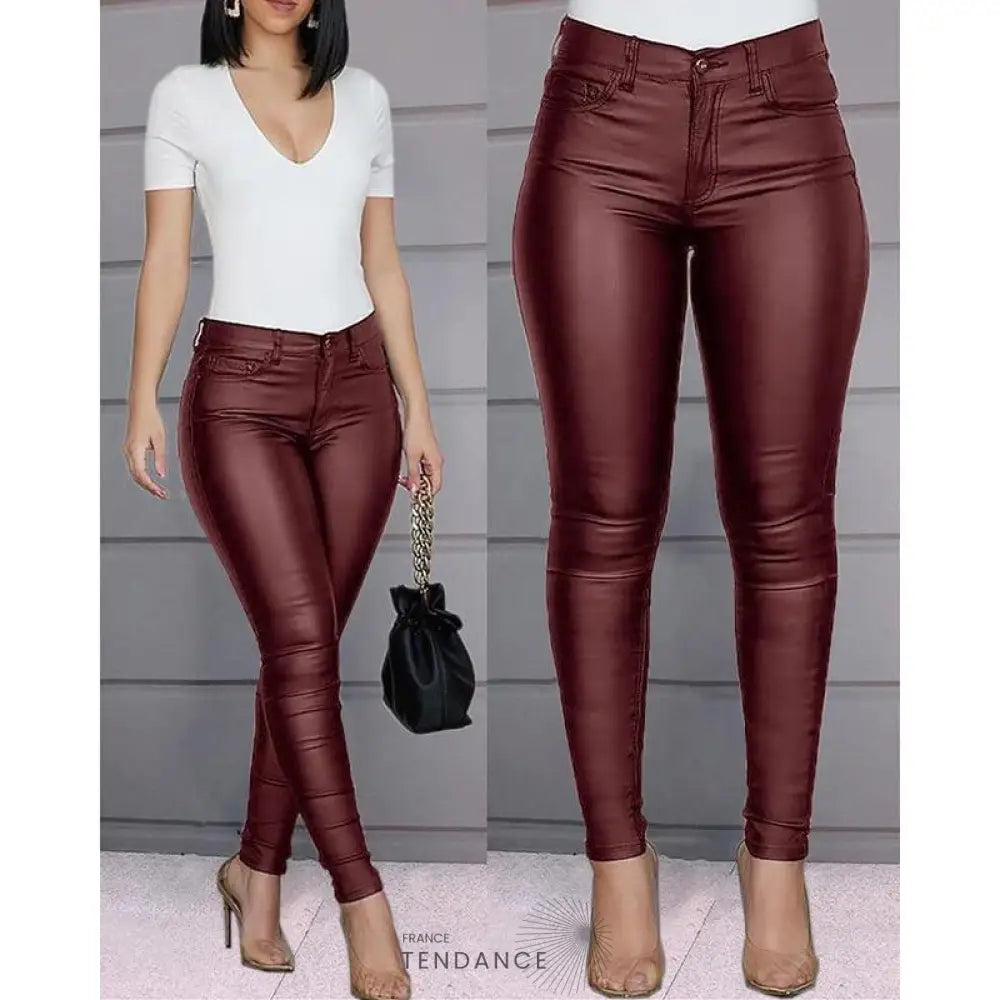 Pantalon Féminin Effet Cuir | France-Tendance