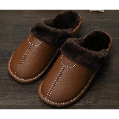 Pantoufles En Cuir | France-Tendance