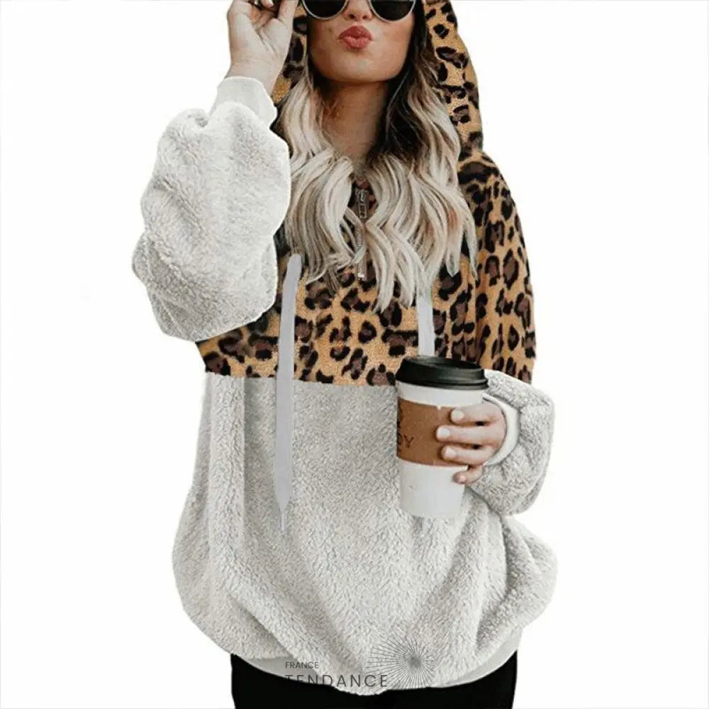 Pull à Capuche Léopard | France-Tendance