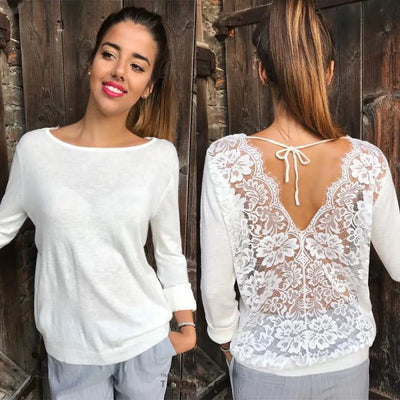 Pull Léger - Dos En Dentelle | France-Tendance