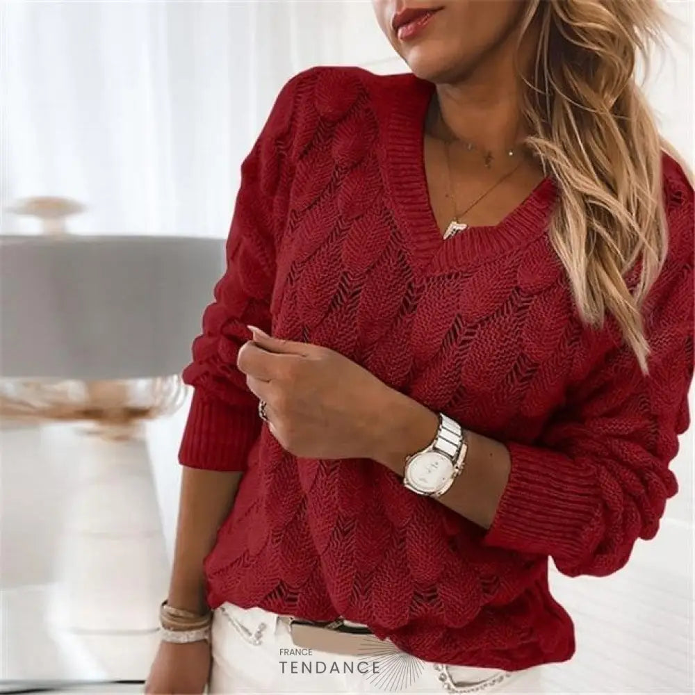 Pull Oksana à Col En v | France-Tendance