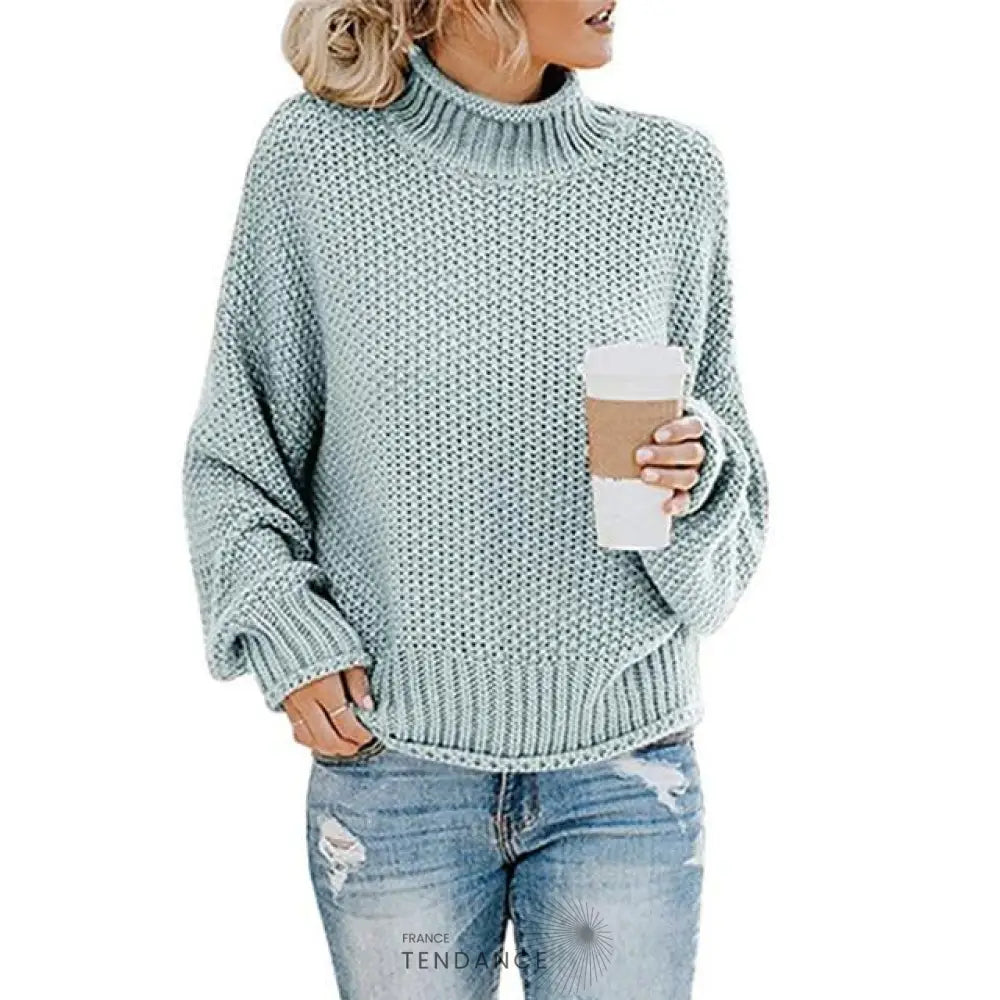 Pull Tricoté à Col Montant | France-Tendance