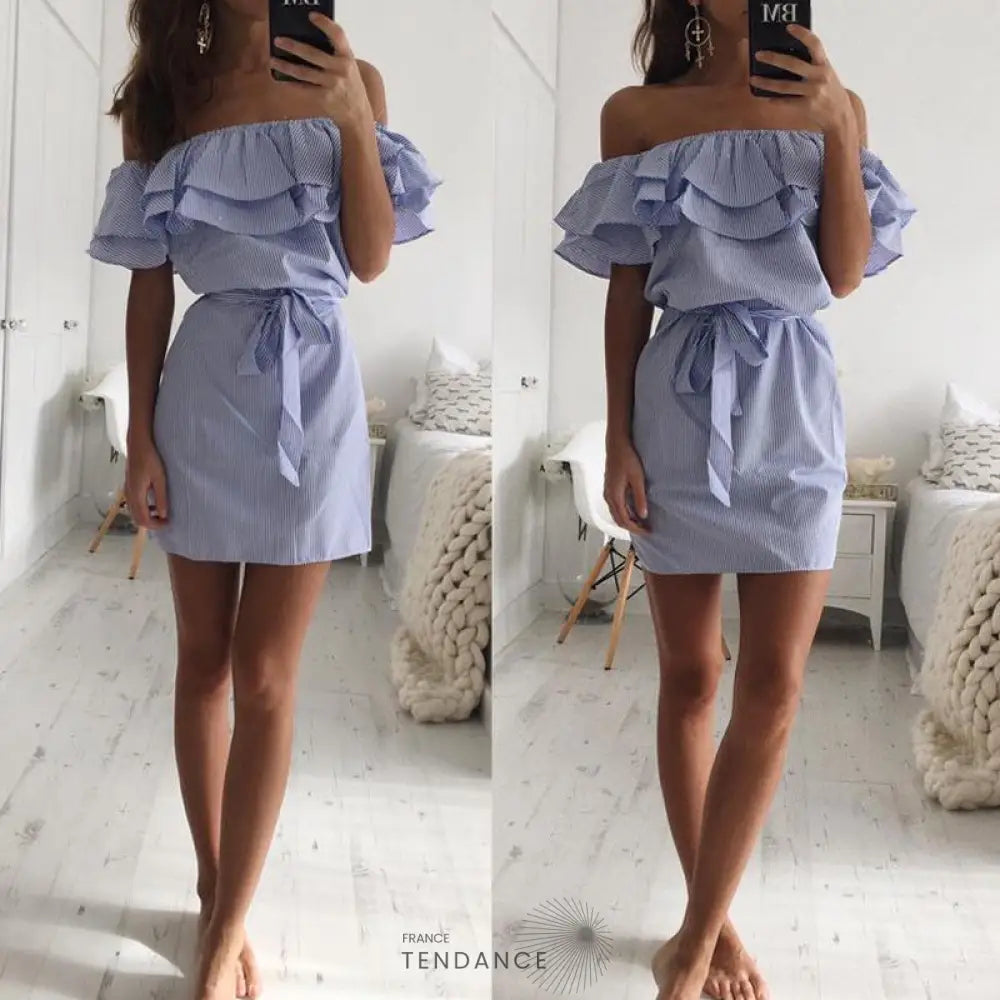 Robe à Volants Effet Chemise | France-Tendance
