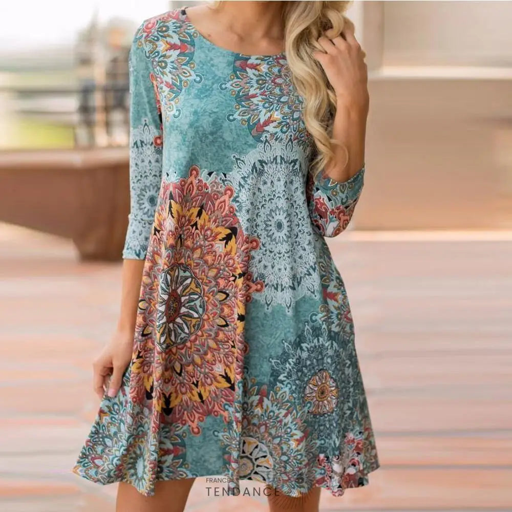 Robe Bleue Florale | France-Tendance