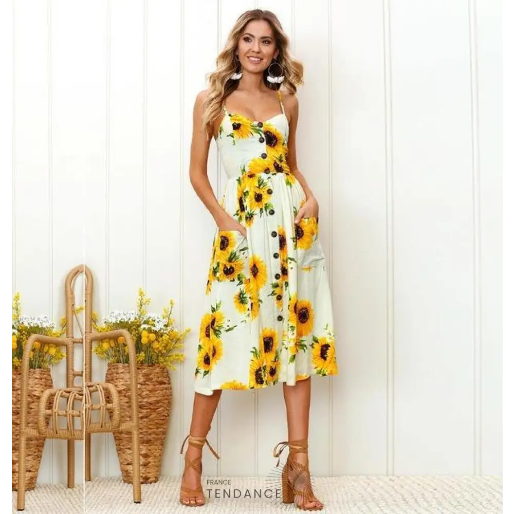 Robe Bohème Midi Imprimée | France-Tendance