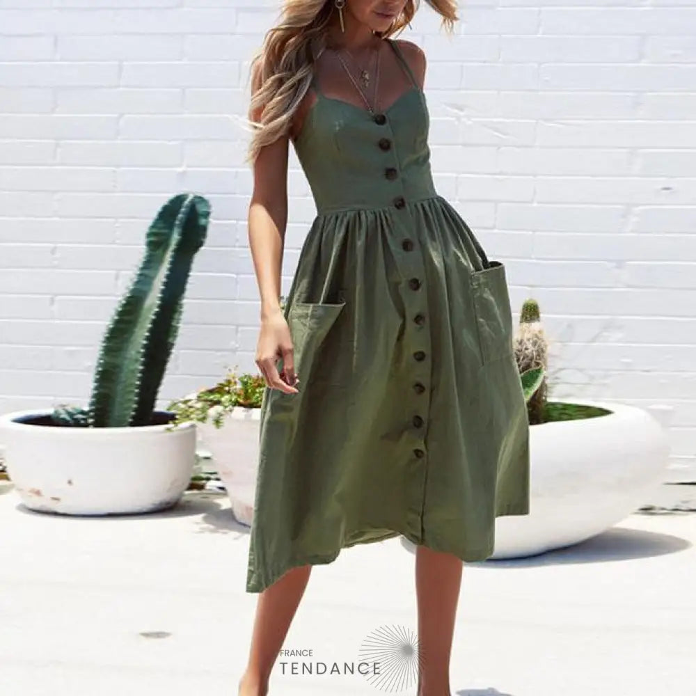 Robe Bohème Midi Imprimée | France-Tendance