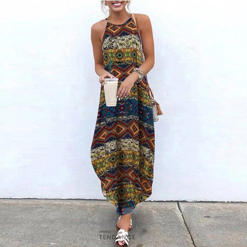 Robe Longue Bohème Sans Manches | France-Tendance