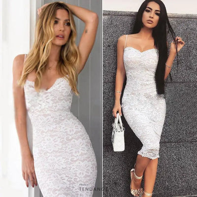 Robe De Soirée Moulante En Dentelle | France-Tendance