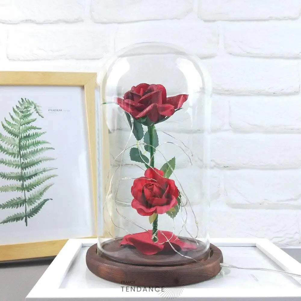 Rose éternelle Sous Cloche Grand Format | France-Tendance