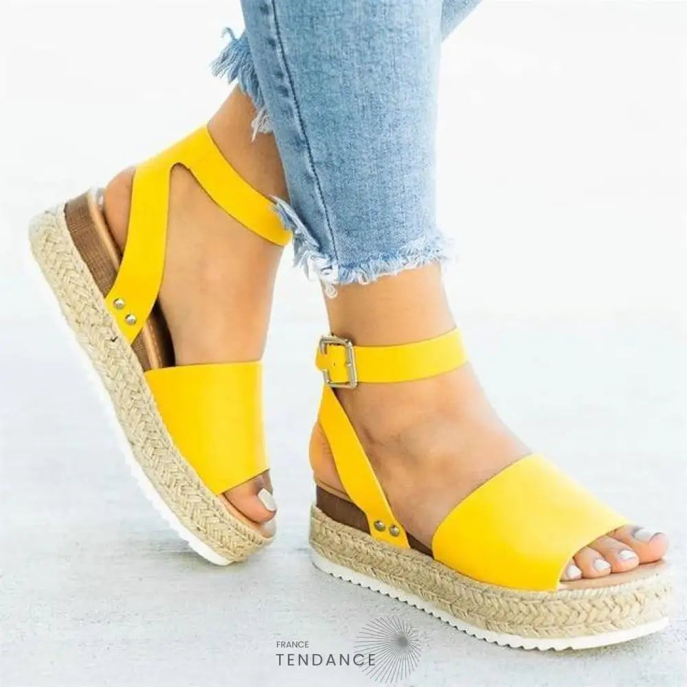 Sandales Plateforme Effet Corde | France-Tendance