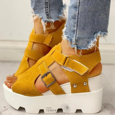 Sandales Unies à Plateformes | France-Tendance