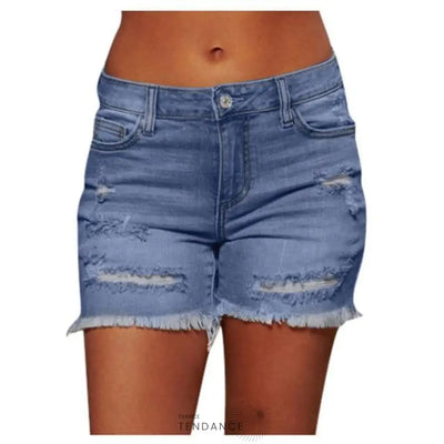 Short Denim à Ourlets Effilochés | France-Tendance
