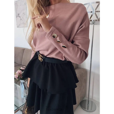 Top Asymétrique à Boutons | France-Tendance