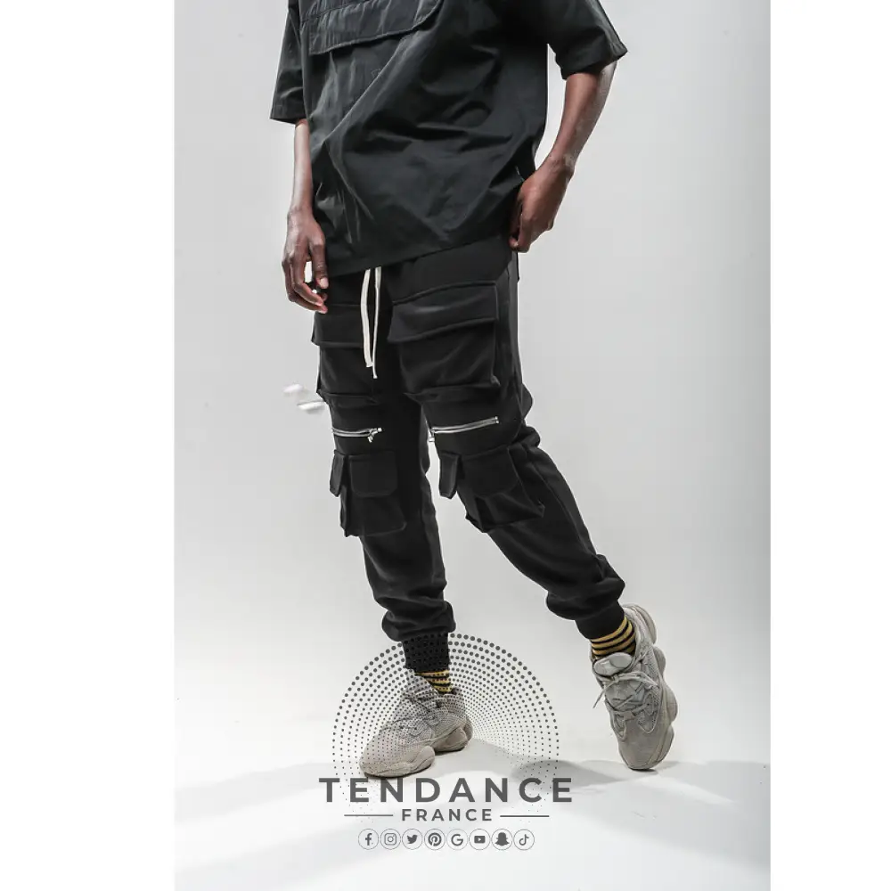 Zipper Leg Pants Tooling Pocket | France-Tendance